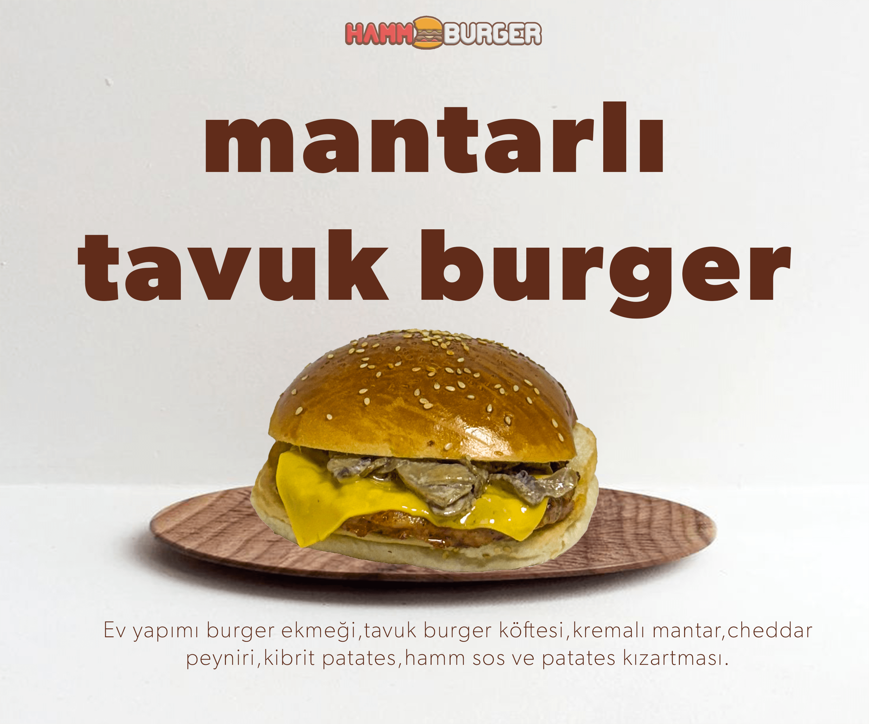 Mantar Tavuk Burger